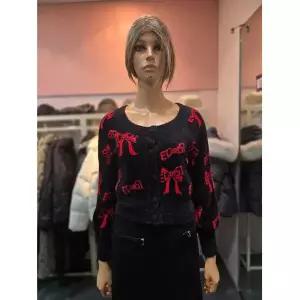 [에고이스트] 날개사 리본 패턴 자카드 루즈핏 가디건 ER4KG-661 675478