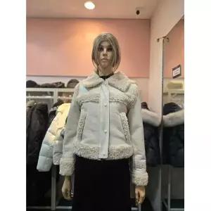 [에고이스트] 소매 레터링 포인트 인조 무스탕 숏 점퍼 EQ4MZ-961 675451