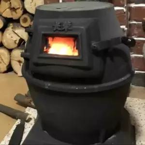 주물난로 장작 거꾸로타는 난방 캠핑 벽난로 대형