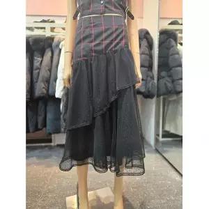 [에고이스트] 패턴 레이스 배색 플레어 롱스커트 EQ4WS-261 675389