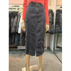 [에고이스트] 라벨 포인트 롱 H라인 데님 스커트 ER4DS-560 675385