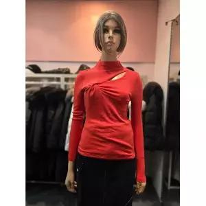 [에고이스트] 슬릿 포인트 꼬임 디테일 하이넥 티셔츠 EQ4CL-161 675383