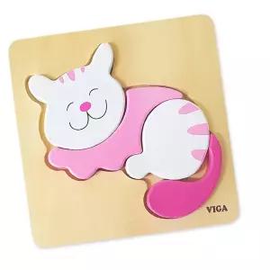 핑크 고양이 아기퍼즐 교구 지능발달 맞추기 놀이치료 유아블럭