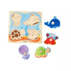 아기 말놀이 소근육 발달 해양동물 퍼즐 유아교구 집중력 영아용