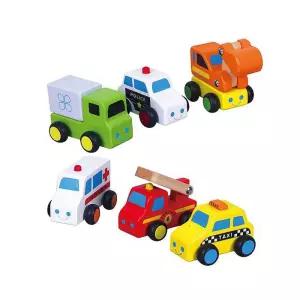 돌아기 선물 알록달록 원목 미니카 6종 모형차 조립 국민캐릭터