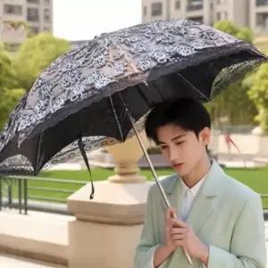 2단 경량 고급 접이식 겸용 우산 양산 레이스 휴대용 심플한 디자인