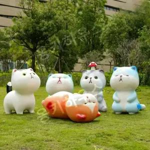 공원 고양이 조형물 카페마당 입구 고양이 대형