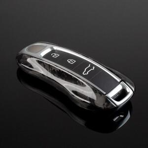 탄소 섬유 키 케이스 Fob 커버 세트 포르쉐 Panamera Spyder Macan Boxster 911 970