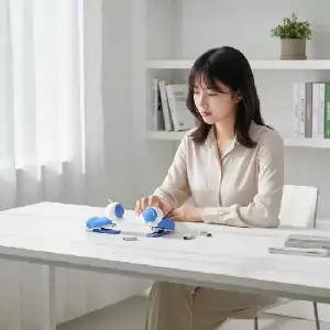 (색상 블루)휴대용 미니 스테이플러 초등학생 학교 준비물 소형 사무용품 사무기기