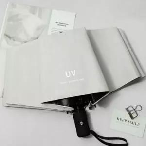 가벼운 겸용 자동 3단 우산 접이식 자동 우양산 휴대용 양산 자외선 차단 3단 방수