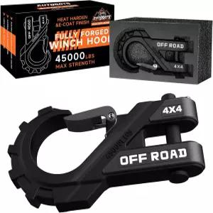 오토봇 3/8 윈치 후크 최대 45 000파운드 ATV UTV SUV 트레일러용 안전 래치가 있는 헤비 듀티 합성 로프