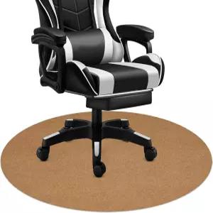 저평판 파일 카펫/하드우드 바닥용 사무용 의자 매트 원형 39 x39 미끄럼 방지 및 소음 감소 카펫 바닥