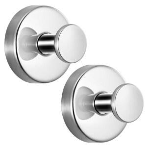 FENAS 샤워용 흡착 컵 후크, 드릴 광택) 욕실 벽, 유리, 비다공성 가운, 크롬 매끄러운 주방, 타일 및 (2, 거울, 수건, 가능 장착 없는 표면에