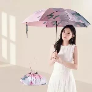 꽃무늬 초경량 휴대용 양우산 자외선 차단 3단 미니 양산 겸용 우산 여성용