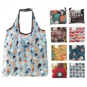 시장 귀여운 장 접이식 바구니 간편 다회용 에코백 바구니 빅사이즈 캠핑장 장 데일리 재사용 휴대용 폴딩