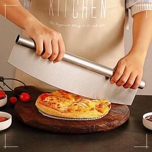 [2개구성] 컷터 스텐 스테인리스 기 제빵 피 커팅 도우 베이킹 반죽 자 반달 스크래퍼 커터 칼 NWFHP2SR