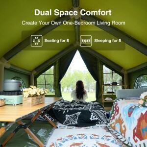 공장 직판 최신형 덴 6-8인용 야외 캠핑 방수 에어 텐트 (가족용)