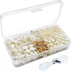 SXDLCX 300개 목걸이 팔찌 제작 키트 진주 구슬 주얼리 DIY 귀걸이 목걸이에 적합합니다