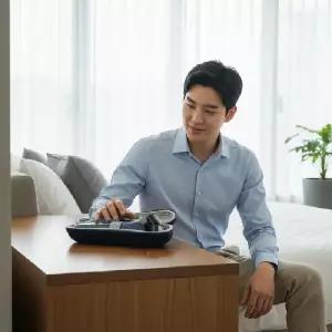 (색상 블랙)전기면도기 하드 파우치 휴대용 보관 케이스 여행용 수납 가방 면도기 거치대