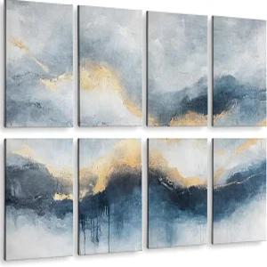 침실용 ARPEOTCY 어쿠스틱 아트 월 패널 녹음실 팟캐스트 TV 48x32인치 모던 추상 장식 뉴트럴 픽처 방음