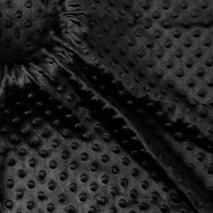 가장 인기 있는 밍키 도트 원단 바이 더 야드 1야드 x 60인치 와이드 소프트 플러시 블랙 플리스 담요용