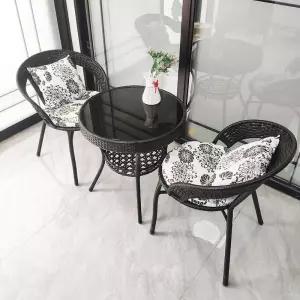 라탄 테이블 세트 야외 카페 정원 가구