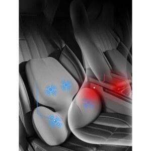 자동차 안마기 시트 차량 허리 가열 온도조절 패드 지압의자 /12V가죽 블랙 안마모델
