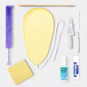 난 얀테 플루트 청소 키트 마이크로파이버 면봉 키 오일 코르크 그리스 로드 및 드라이버가 포함된 9-in-1