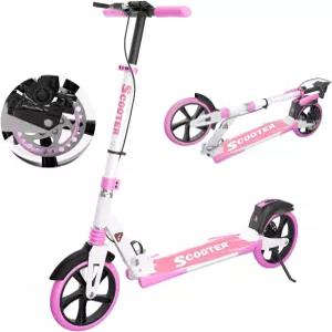 디스크 브레이크 및 듀얼 쇼크 업소버가 장착된 MEE GOO 스쿠터 200mm PU 휠 ABEC-7 베어링 청소년 접이식