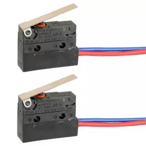 힌지 레버 6A 12V DC 마이크로 스위치가 있는 HUAREW 2팩 리미트 스위치 일반적으로 닫힘 SPDT 3핀 5A