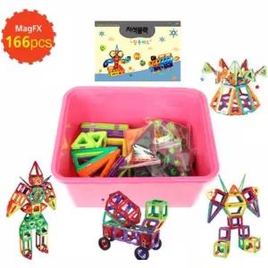 창의융합교구 프리미엄 입체 자석블록 166p 인지훈련 도형쌓기 사고훈련 IQ개발