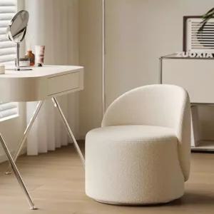 양털 구름 메이크업 회전 화이트 원통형 회전형 의자 스툴
