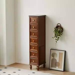 원목 드레스룸 거실 침실 틈새 서랍장 슬림 5단 깊은 7단 E
