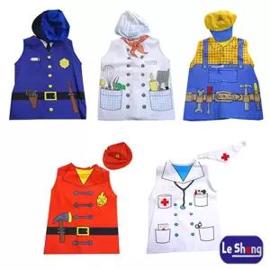 기술자 직업 5종 역할놀이 조끼 의상세트 유아연극 어린이집연극 교육용 상황극