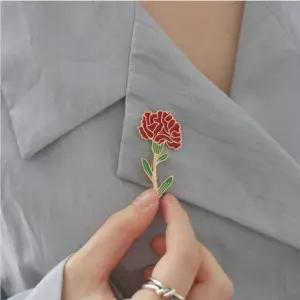 어린이집 선생님 스승의날 카네이션 브로치 레드 꽃 뱃지 핀 장식