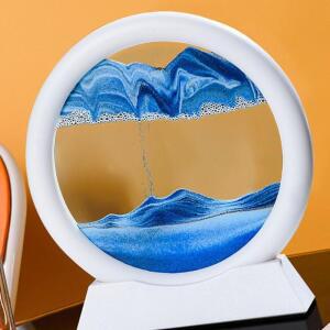 [2개구성] 그림 오브제 원형 때리기 슬로우 샌드 아트 액자 시계 모래 움직이는 인테리어 멍 EWD2B321