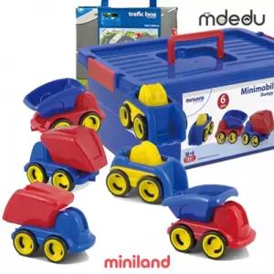 어린이집 미니랜드 말랑이 건설중기 6종+놀이매트박스 유아블럭 어린이선물 청각