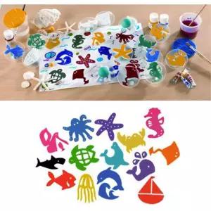 유아미술교구 바다동물 안전소재 스탬프 14p 영유아용 소근육발달 미술놀이