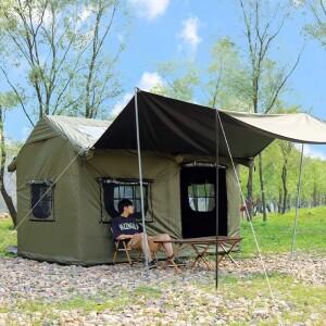 2026 녹색 인플레이터블 캠핑 캐빈 텐트 6-8인용 야외 피크닉 에어