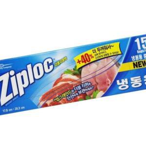 [2개구성] 더블지퍼백 냉동중형15매 생활용품 주방용품 탕비실 비닐백 비닐봉지 비닐팩 AEWC19AF5
