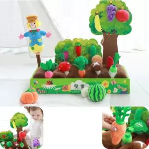 인지발달 소프트 헝겊교구 과일 야채 텃밭꾸미기 세트 유아선물 영유아감각놀이