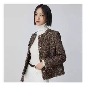 플라스틱아일랜드 (PR4WJ064) 라운드넥 알파카 블렌디드 자켓 1121707