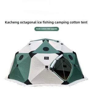 오리지널 아이스 피싱 텐트 430x220cm 대형 팔각형 겨울용 두꺼운 따뜻한 4-8인용 캠핑 및 낚시에 적합