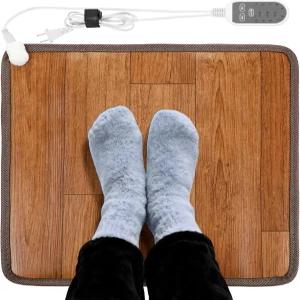 19.7x21.7인치 온열 바닥 매트 - 책상 아래 발난로 110V 전기 난방 패드 타이머 3개 및 겨울 홈 오피스용