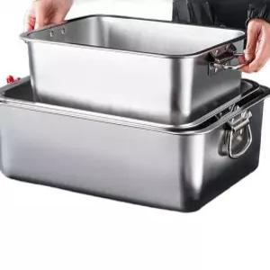 대형바트 업소용 스테인레스 대용량 40x30x0(뚜껑O) 밧드 스텐통 뚜껑