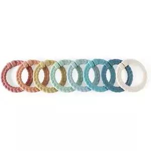 이지 리치 링킹 링 세트; 8개의 땋은 무지개색 다용도 용 카시트 유모차 및 액티비티 짐에 부착하여