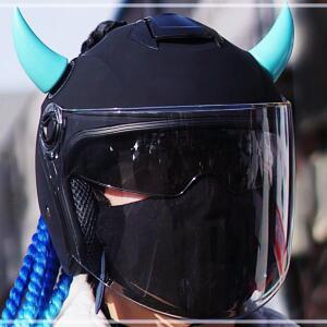 [2개구성] 삼에스 악세사리 스카이 용품 오토바이 헬멧 장식 악마뿔 스티커 드레드락 KW7CF5D3