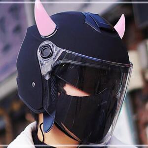 [2개구성] 삼에스 악세사리 핑크 용품 오토바이 헬멧 장식 악마뿔 스티커 드레드락 KW7CF5D5