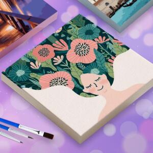 [2개구성] DIY 그림 꽃향기 그리기 캔버스 세트 유화 명화 FLWB722CB