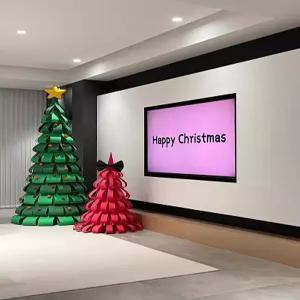 크리스마스 골판지 트리 만들기 거실 종이 축제 배경 장식